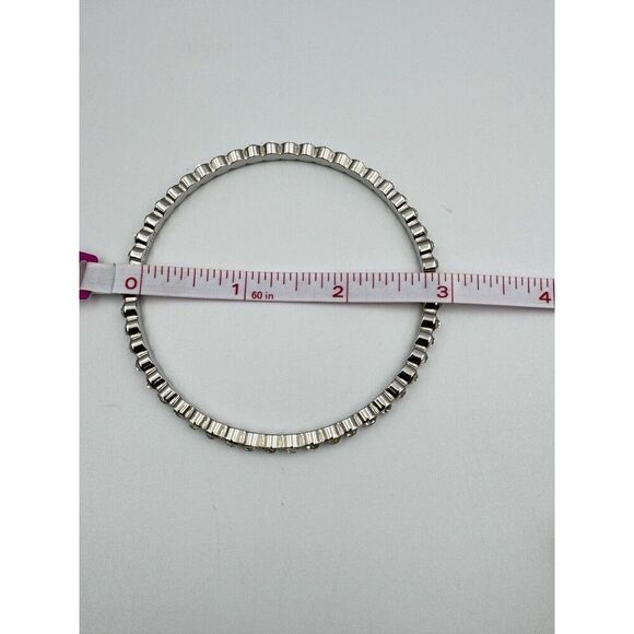 Set of 2 Graziano CN Silver Tone Stack Bangle Bracelets Pave Rhinestones‎ 8.5 - Picture 9 of 9